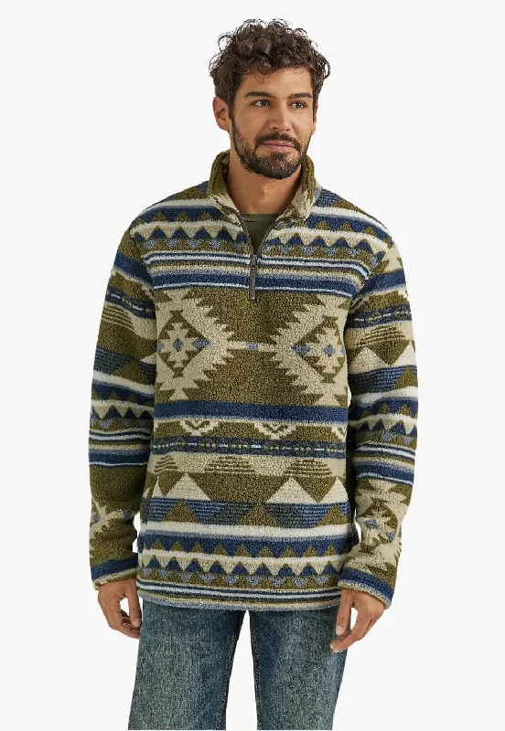 Carefree Style Wrangler Mens Sherpa South West Print Pullover