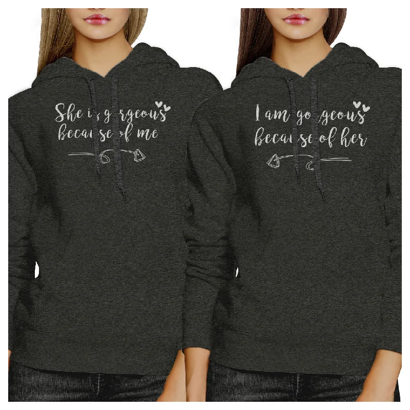 End Of The Year She Is Gorgeous Charcoal Gray Mom and Daughter Couple Sweatshirts