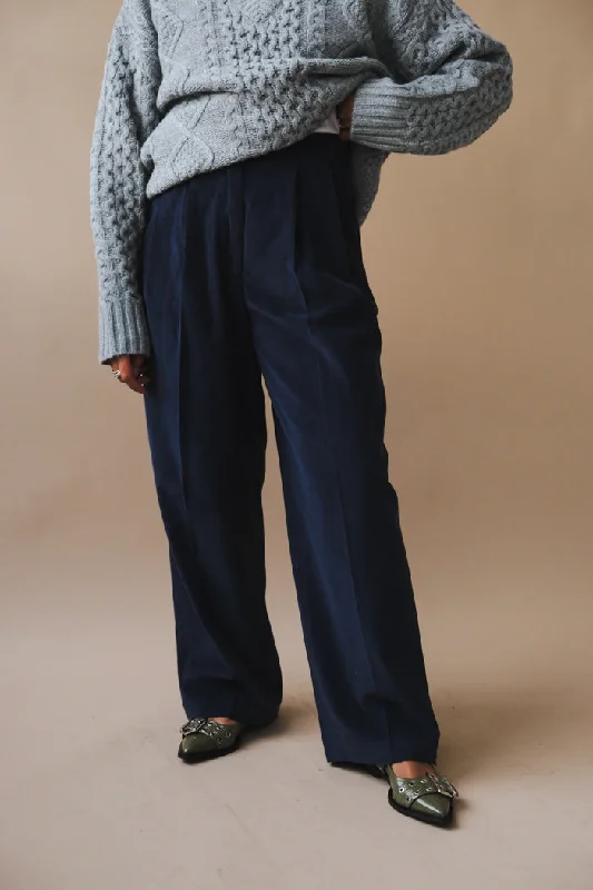 Noble Temperament THIN CORDUROY WIDE LEG PANTS