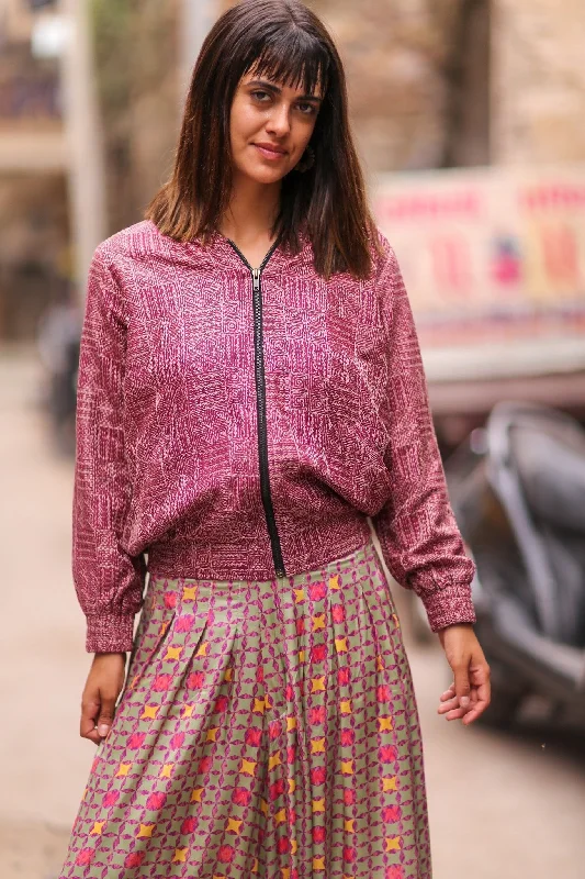 Celebrity Style EMBROIDERED SILKE BOMBER JACKET CLAIRE