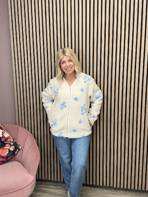 Celebrity Picks Gail Teddy Zipped Jacket (Almond Milk)