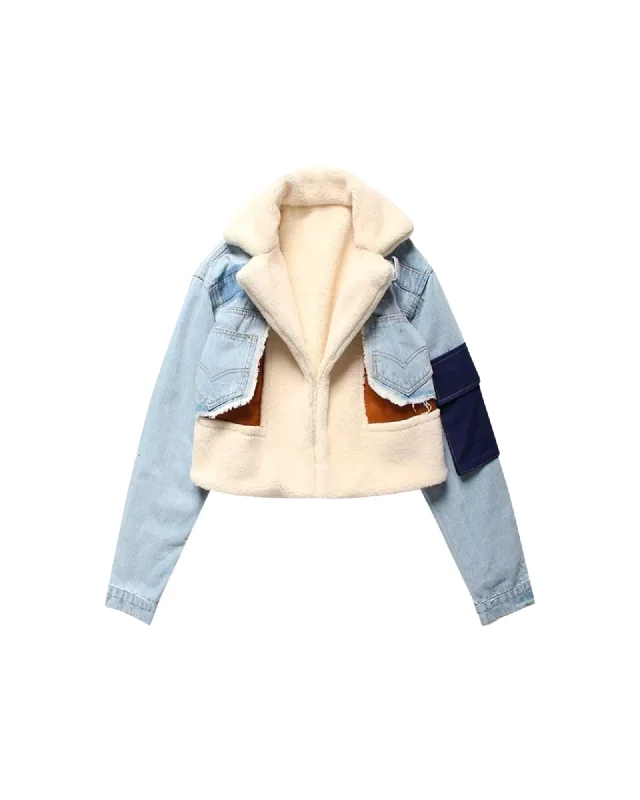 Retro Fashion Patchwork Wool Coat