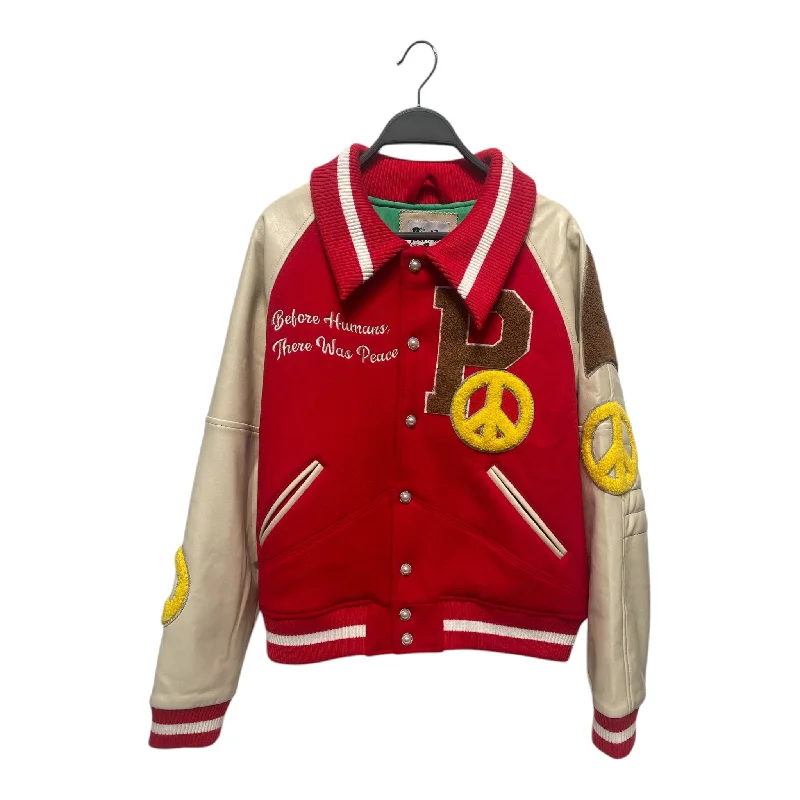 New Products The Peaceful People/Baseball Jkt/2/Wool/RED/Graphic/Red Varsity JKT