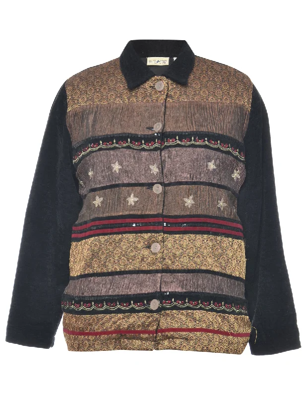 Relaxed Chic Button Front Jacket - M