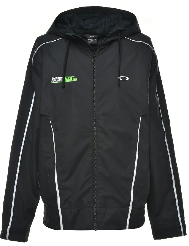 Comfortable And Simple Hooded Black Jacket - M