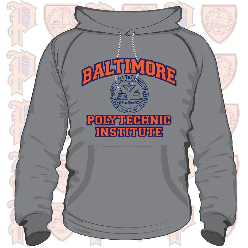 Cozy Knits Baltimore Polytechnic Institute | POLY ARCH Gray Unisex Hoodie (DK)