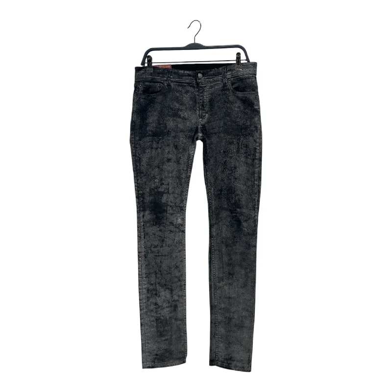 Fashion Style Acne Studios/Skinny Pants/31/Denim/GRY/All Over Print/DRY PAINT