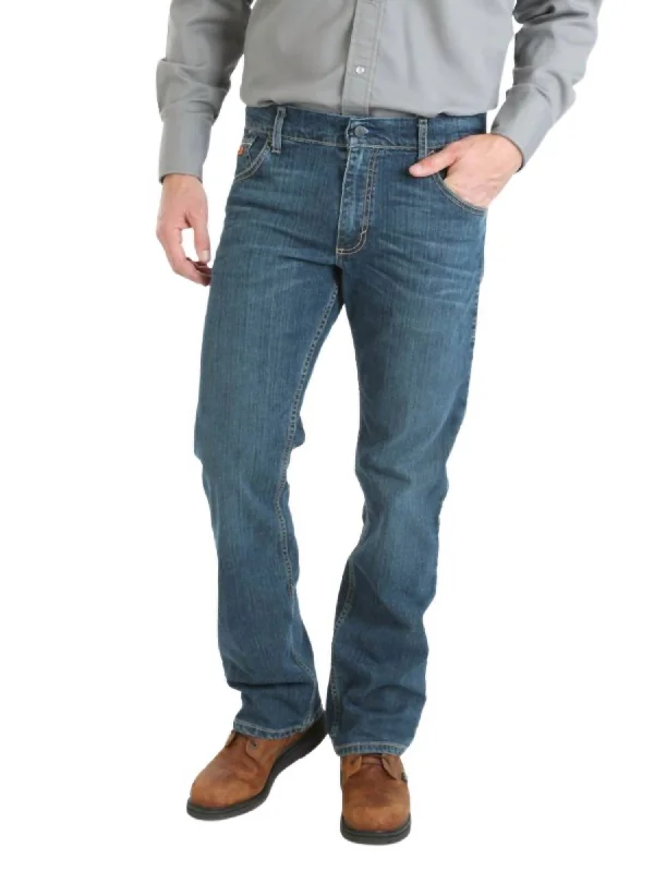 Cool Breeze At Night Fire Resistant Retro Slim Boot Stretch Jeans-Length 40" In Dark Wash