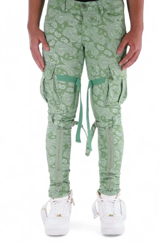 Bright Colors Men's V39 Paisley Jean In Green