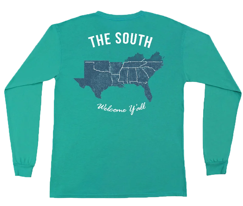 Elegant Tailoring Welcome Y'all Long Sleeve Pocket Tee