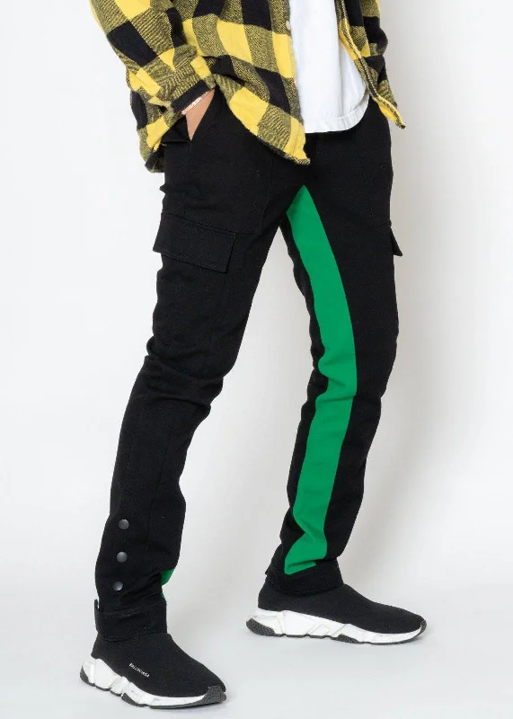 Layered Style Blank State Men's  Snap Cargo Pants in Black
