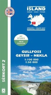 High-end Design Hiking Map 2 - Gullfoss, Geysir, Hekla - 1:100.000