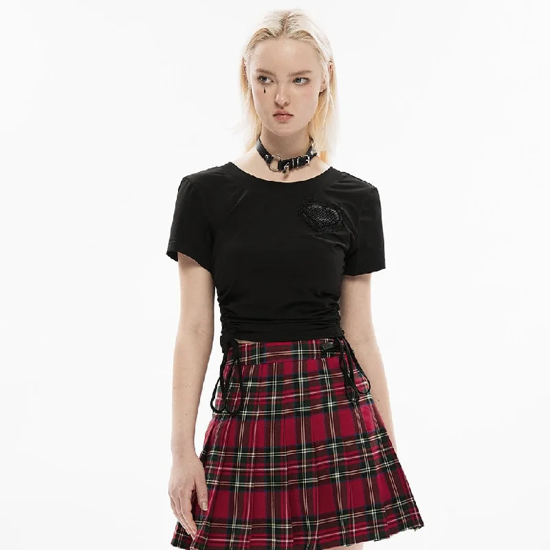 Comfortable Series Women's Punk Love Heart Short Sleeved Crop Top
